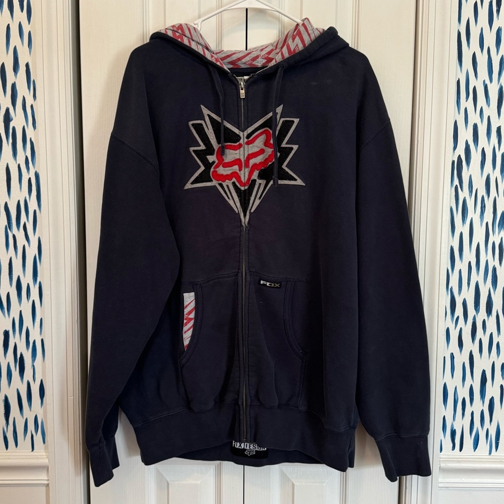 Vintage Men’s Fox Racing Zip-Up Hoodie Jacket - Size: X- Large